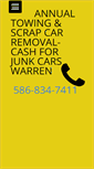 Mobile Screenshot of annualtowingscrapcarremovalcashforjunkcarswarren.com